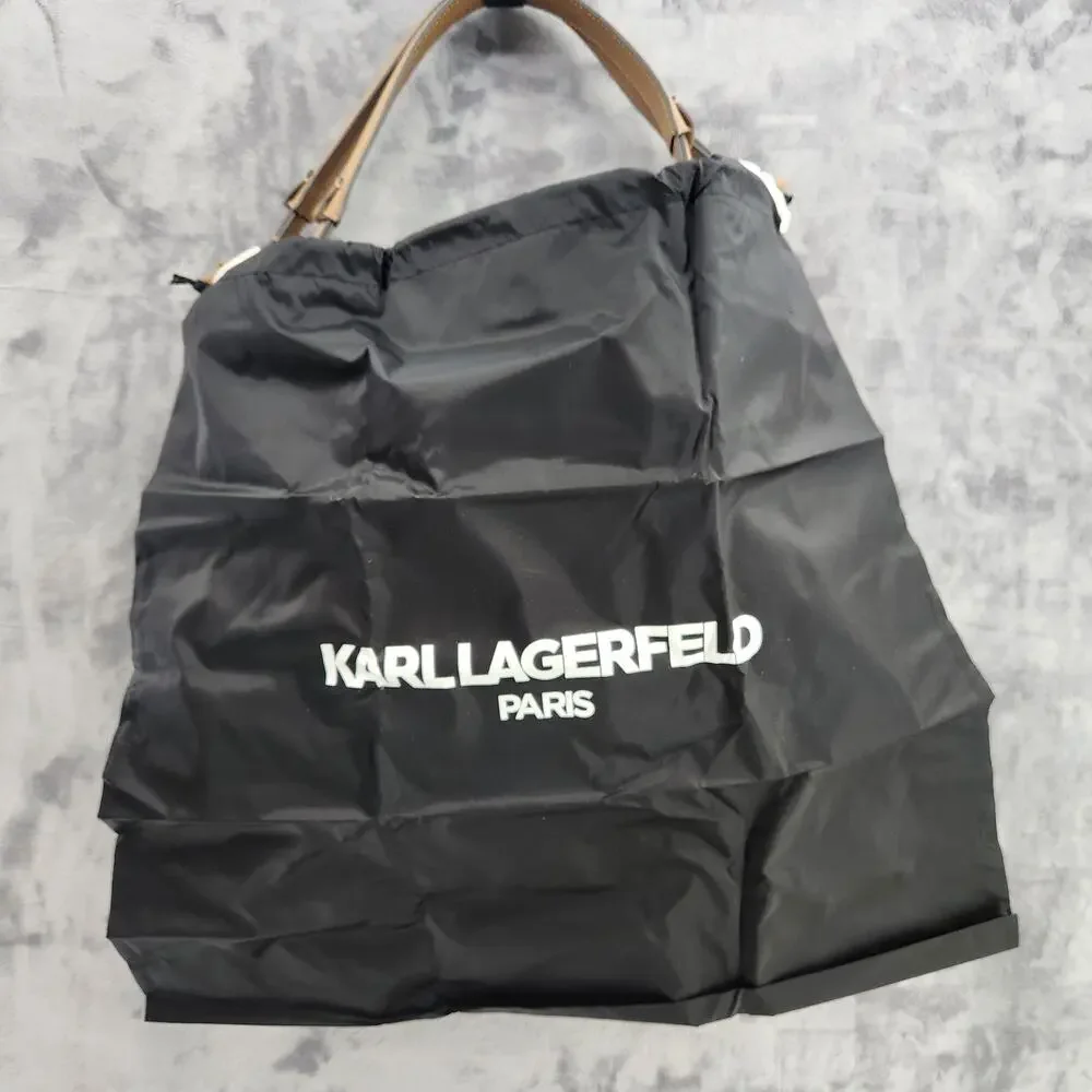 NWT Karl Lagerfeld Paris Luciene Leather Tote Bag + Dust Bag & Karl Charm READ